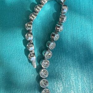 Swarovski Silver Tennis Bracelet with Clear Stones